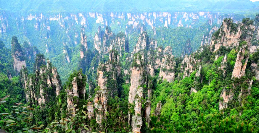 Beautiful sandstone peak forest in Zhangjiajie